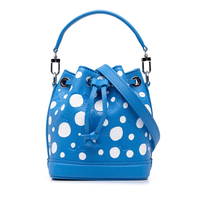 ルイ ヴィトン LV × YK 草間彌生 モノグラム アンプラント ナノ ノエ ハンドバッグ ショルダーバッグ 2WAY M81985 ブルークレール レザー レディース LOUIS VUITTON 中古