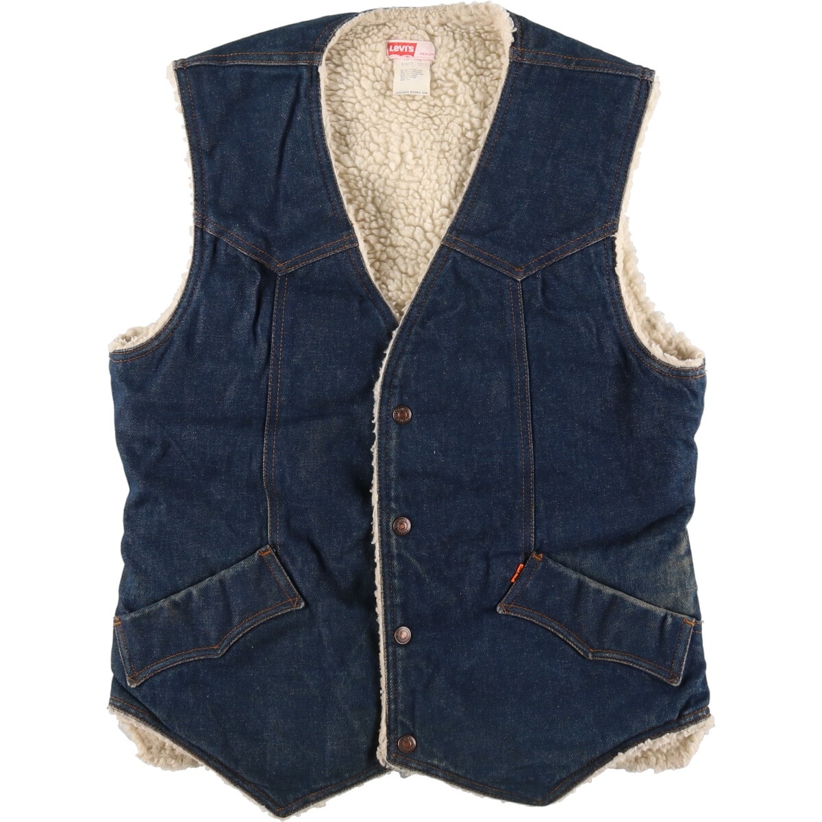 古着 70年代 リーバイス Levi's 60609-0217 デニムベスト USA製 メンズM相当 ヴィンテージ/eaa487850