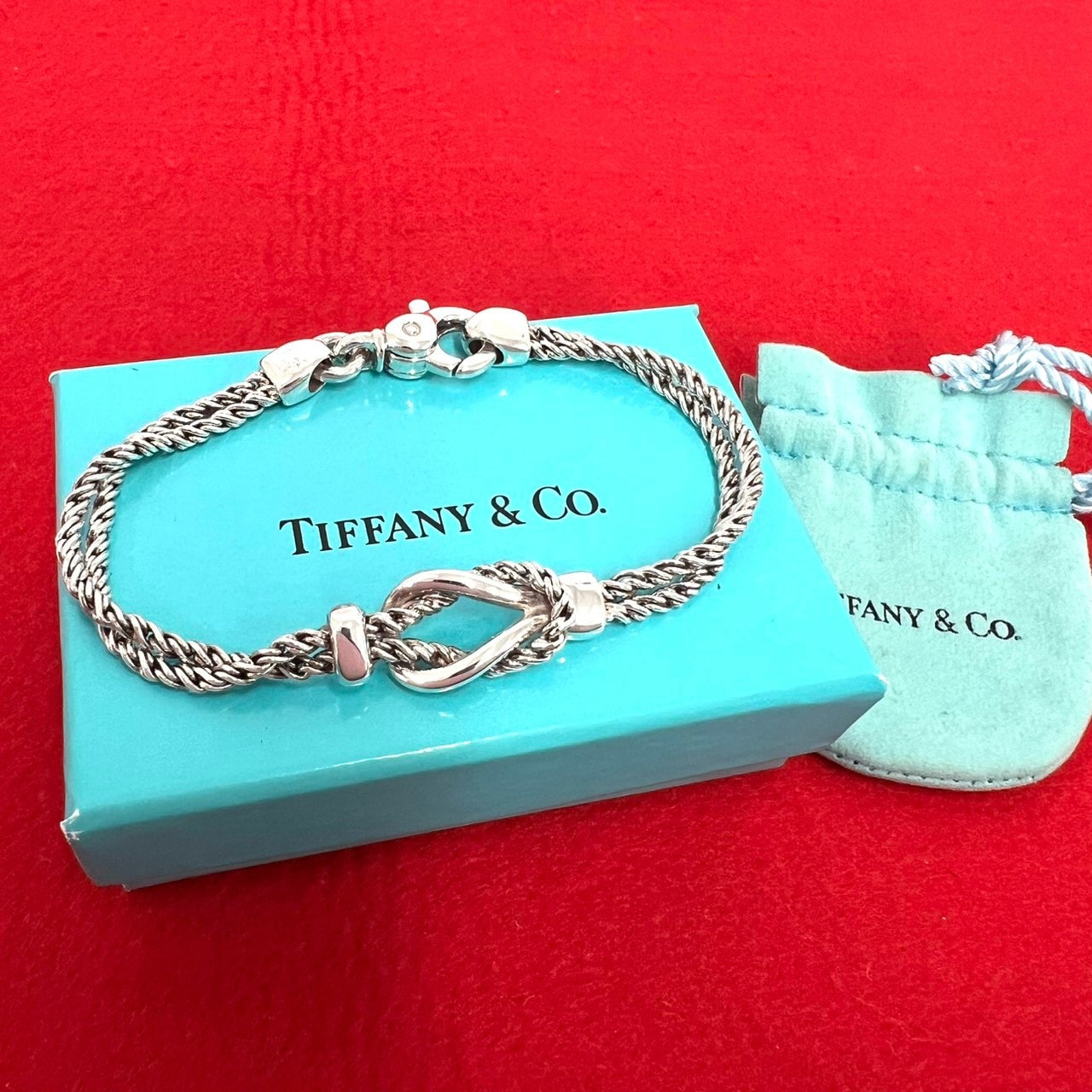 TIFFANY&Co. ティファニー ダブルロープ センターノット ブレスレット シルバー925 ブレスレット シルバー
 14228