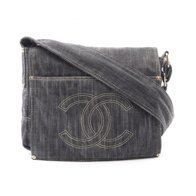 シャネル CHANEL スパークリングデニム ショルダーバッグ バッグ デニム レディース ネイビー系 A31987 【中古】