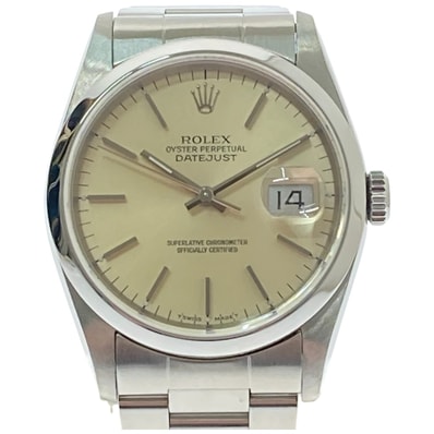 □□ROLEX ロレックス 腕時計 デイトジャスト 16200 シルバー x シャンパンベージュ 本体のみ