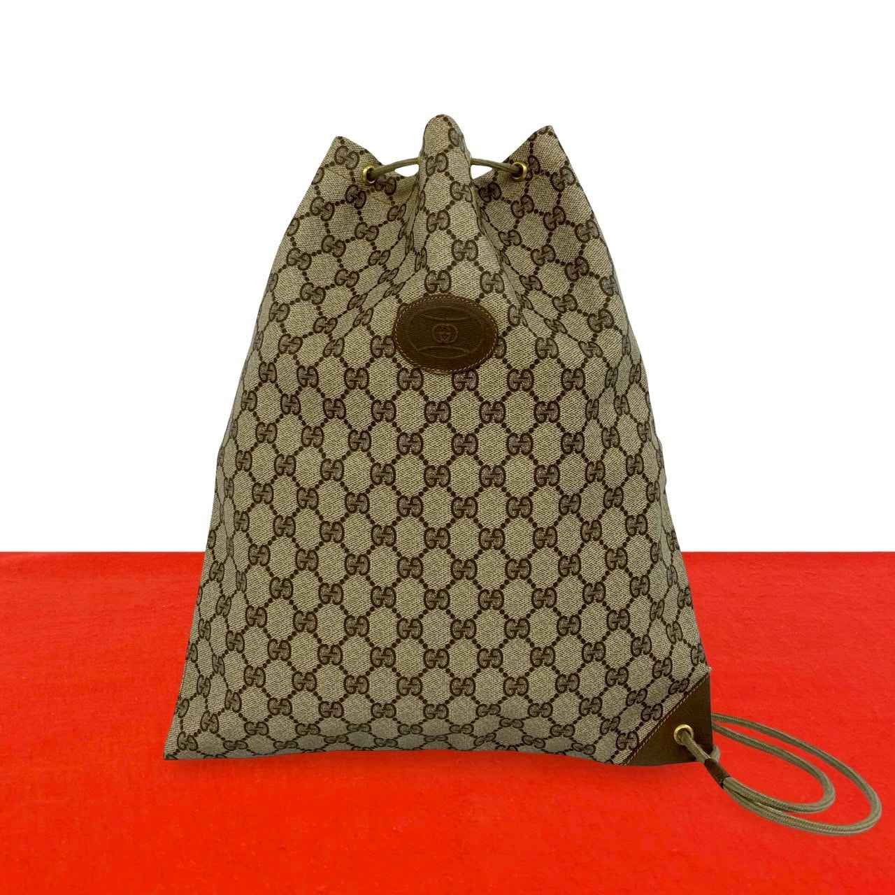 GUCCI グッチ GG ロゴ PVC レザー ショルダーバッグ ブラウン
 84139