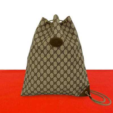 GUCCI グッチ GG ロゴ PVC レザー ショルダーバッグ ブラウン
84139