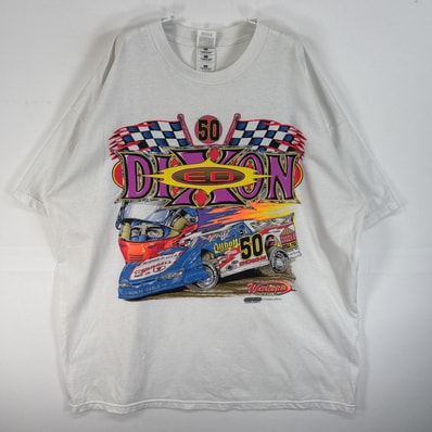 古着 フルーツオブザルーム FRUIT OF THE LOOM 半袖Tシャツ 両面 ラバープリント 大きいサイズ 車 デザイン 14041 ホワイト系 メンズ