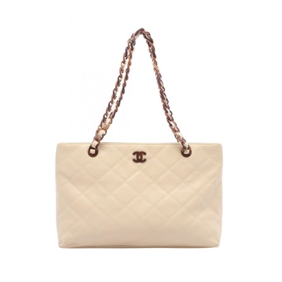 シャネル CHANEL マトラッセ プラ トートバッグ バッグ キャビアスキン(グレインドカーフ) レディース ベージュ系 【中古】