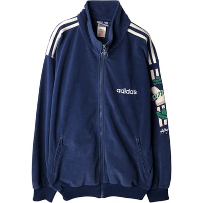 古着 90~00年代 アディダス adidas トレフォイルロゴ ベロアジャージ トラックジャケット メンズS相当/eaa629462