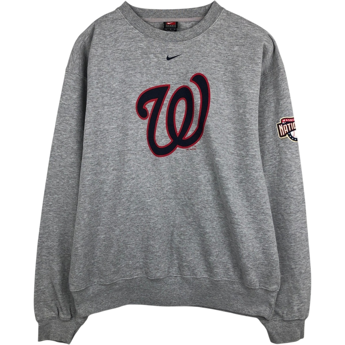 古着 ~00年代 ナイキ NIKE TEAM MLB WASHINGTON NATIONALS ワシントンナショナルズ プリントスウェットシャツ トレーナー メンズL相当/eaa630536
