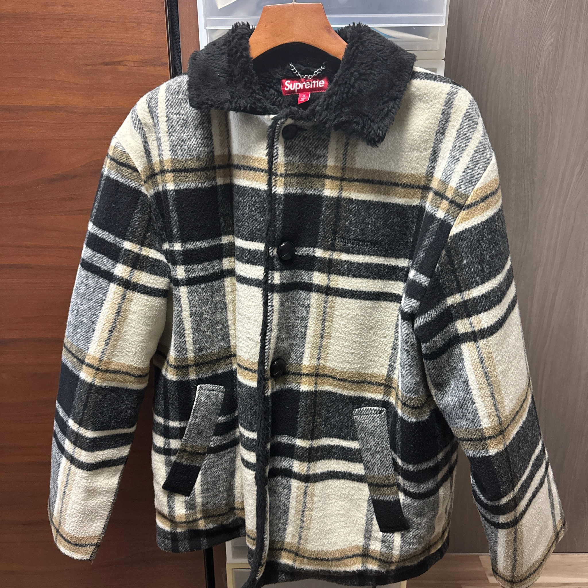 Supreme Plaid Car Coat "Cream"