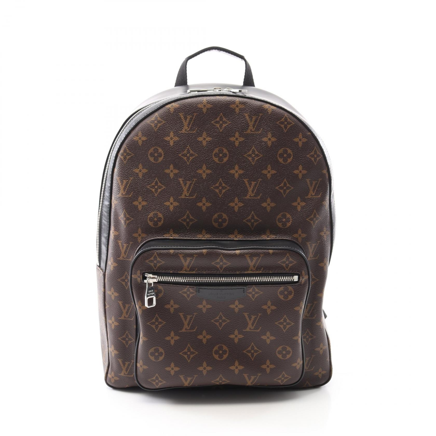 ルイ・ヴィトン LOUIS VUITTON ジョッシュ リュックサック バックパック バッグ PVCコーティングキャンバス レザー モノグラム・マカサー メンズ ブラウン系 / ブラック系 M41530 【中古】