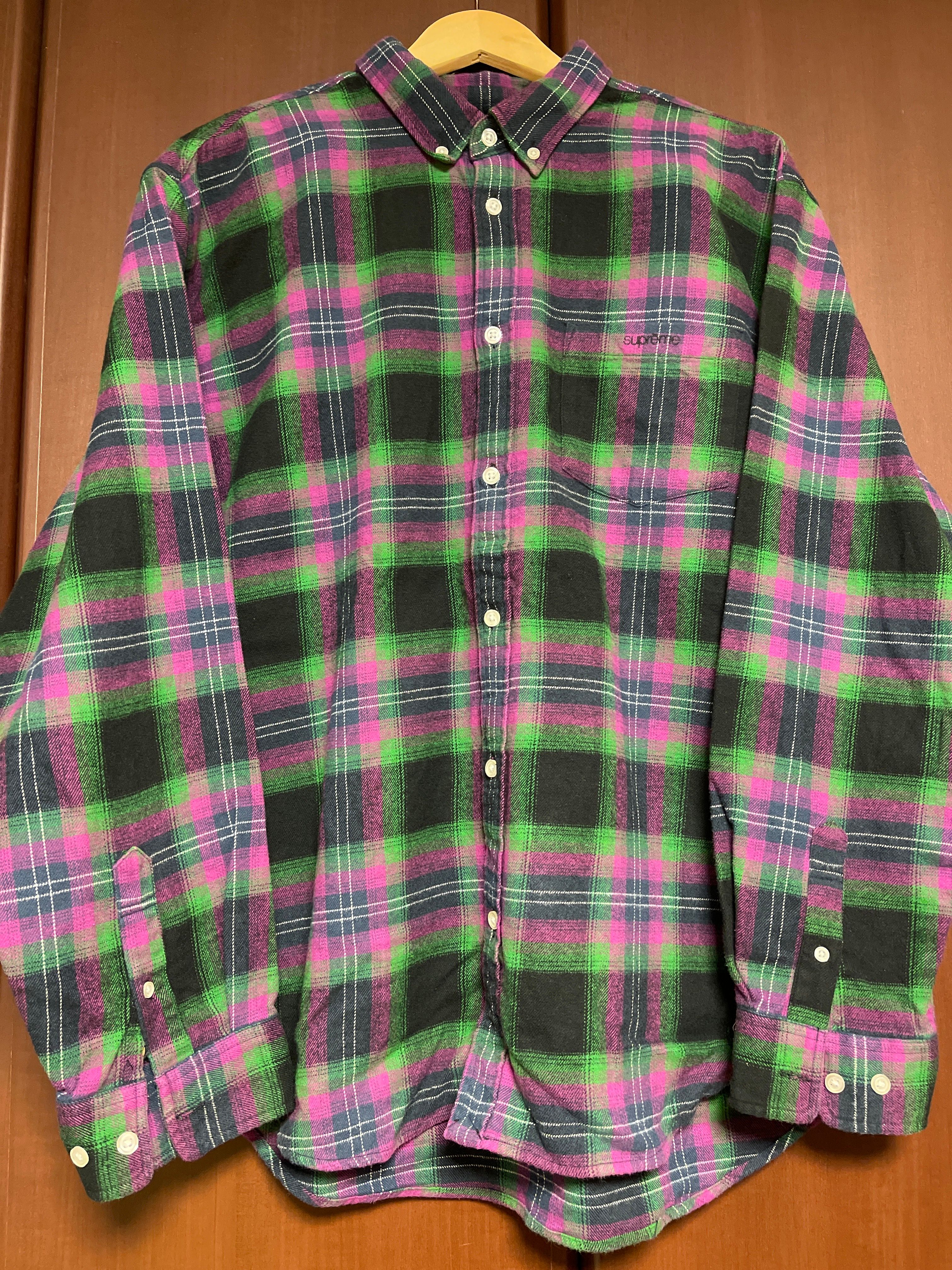 Supreme Brushed Plaid Flannel Shirt "Black"