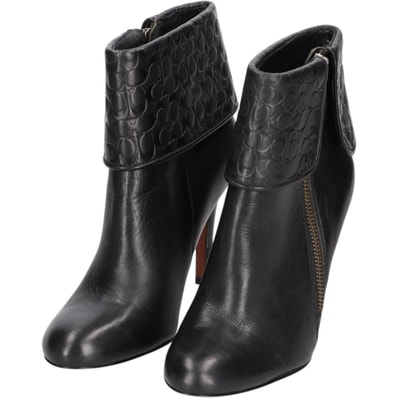 古着 コーチ COACH サイドジップ ショートブーツ 6B レディース23.0cm相当/saa013583