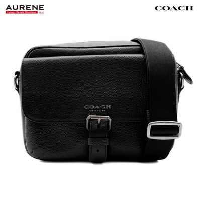 COACH コーチ ハドソン クロスボディ ショルダーバッグ
ロゴ C5399 レザー ブラック メンズ
【中古】
