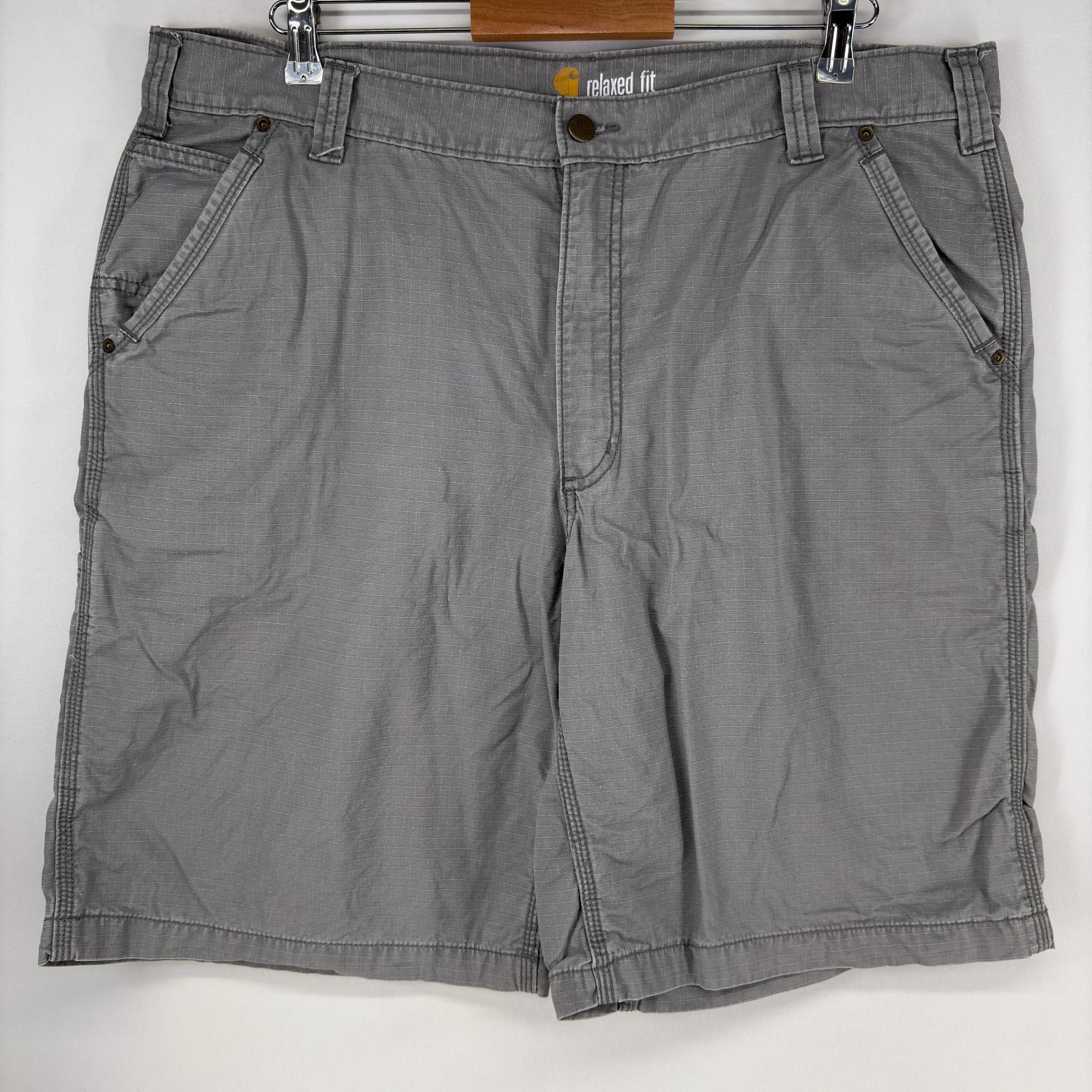 古着 カーハート Carhartt ショートパンツ リップストップ ワンポイント ハーフパンツ 大きいサイズ w40 L10 グレー系 メンズ