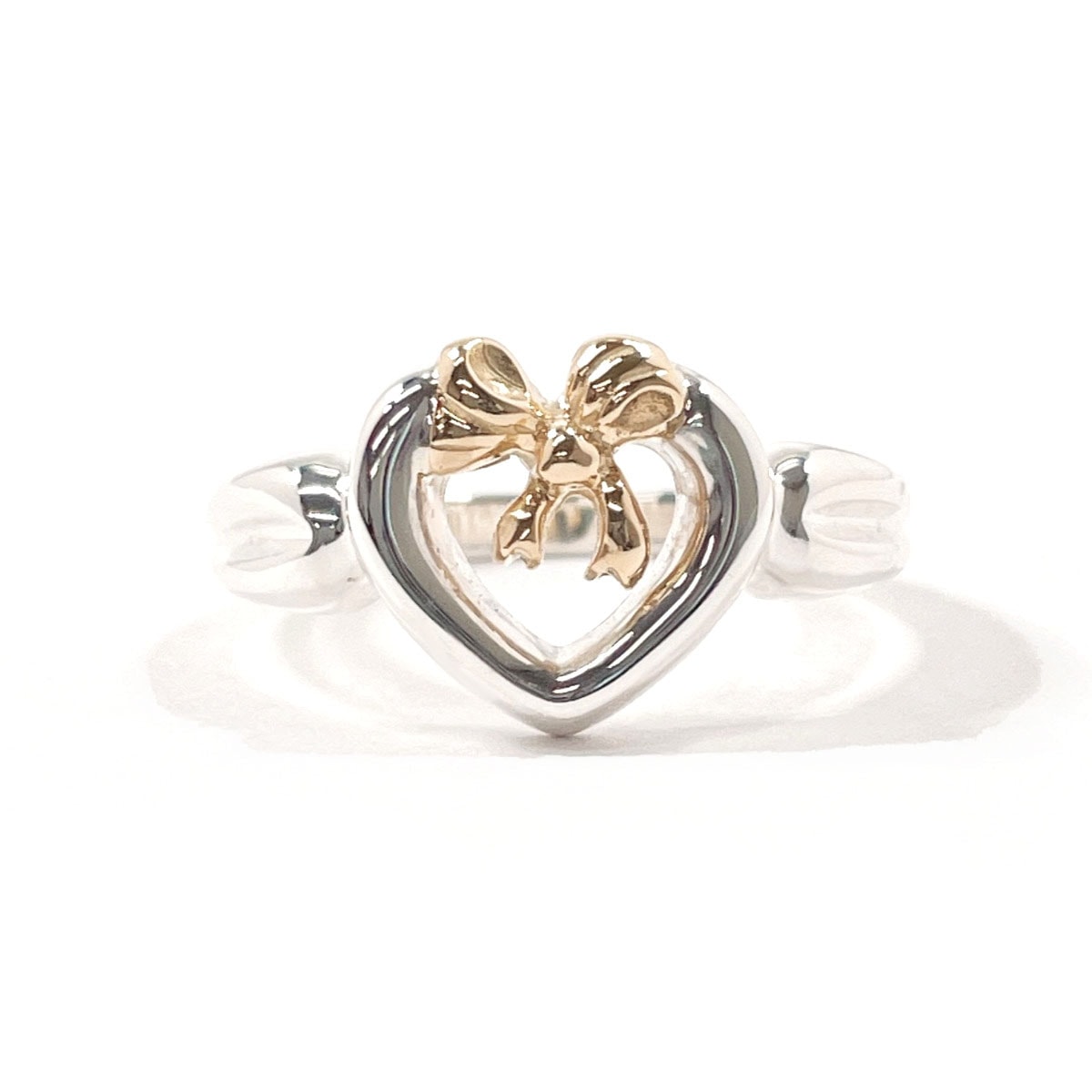 未使用に近い】ティファニー リング・指輪 ハート リボン シルバーの