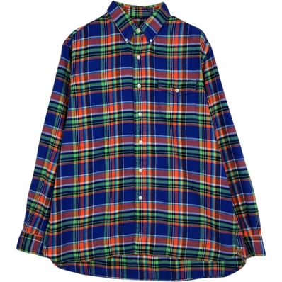 古着 ラルフローレン Ralph Lauren CLASSIC FIT 長袖 ボタンダウン ライトネルチェックシャツ メンズL相当/eaa647230