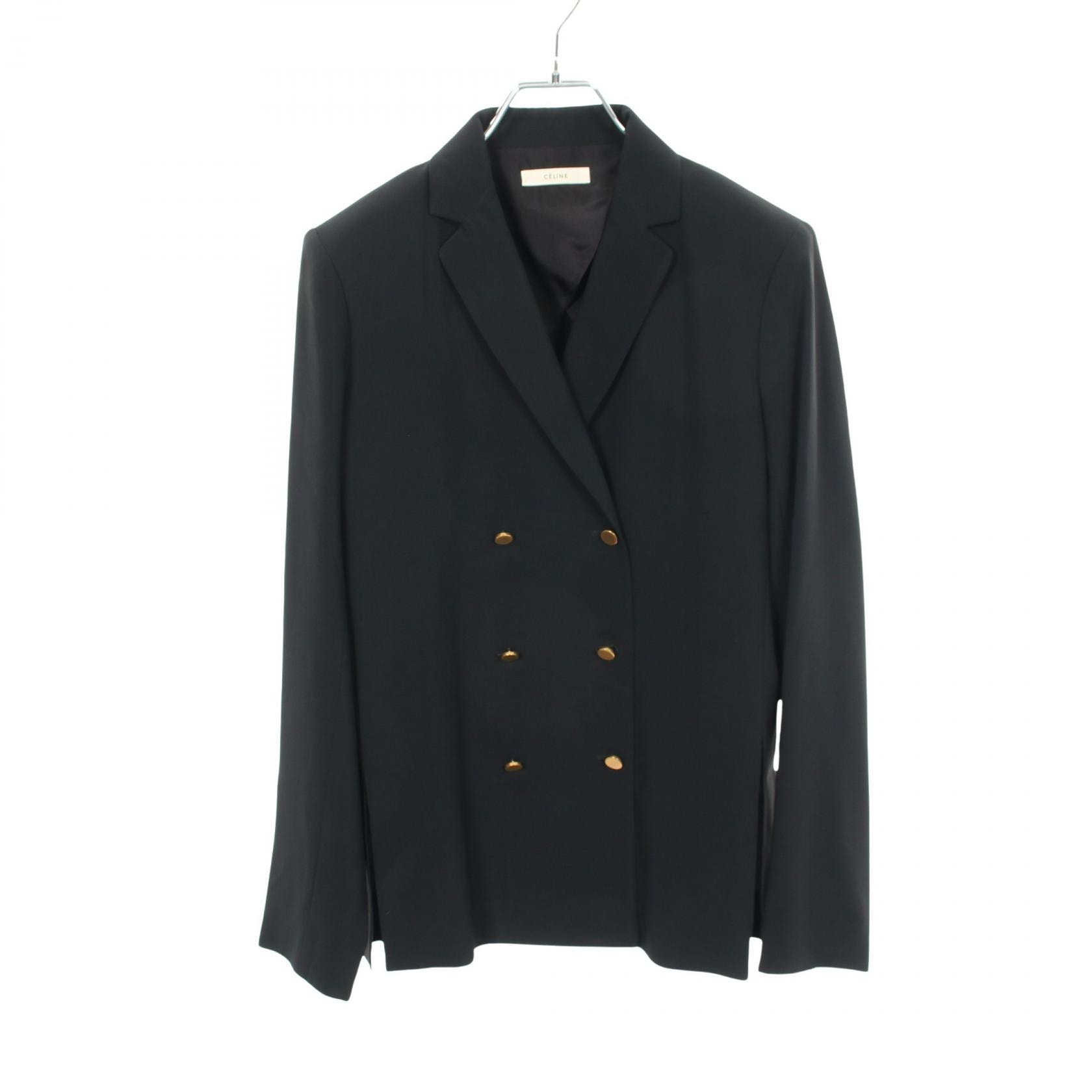 セリーヌ CELINE ダブル 衣料品 アウター アセテート / レーヨン レディース ブラック系 【中古】