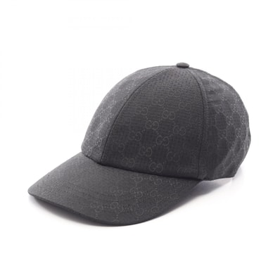 グッチ GUCCI GGリップストップ ベースボール キャップ 帽子 コットン ポリエステル メンズ ブラック系 8174921000M 【新品】