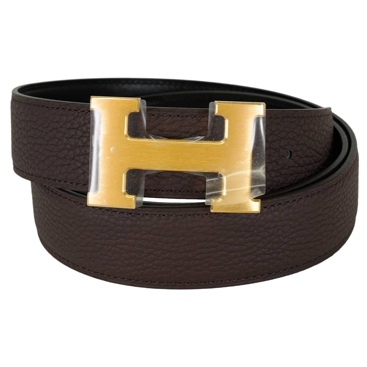 HERMES エルメス ベルト Hベルト コンスタンス32 リバーシブル ショコラ/黒 (ブラック) トゴ/ボックスカーフ #95 マットゴールド金具 W刻印 [紙袋・リボン付] 新品