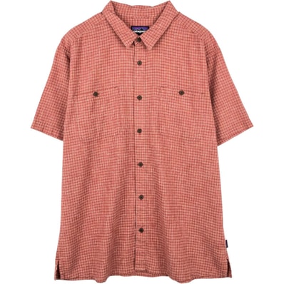 古着 パタゴニア Patagonia 53139SP20 バックステップシャツ チェック柄 半袖 ヘンプシャツ ボックスシャツ メンズXL相当/eaa655471