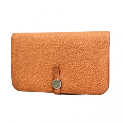 【6dc3967】エルメス 長財布 ドゴンGM トゴ ローズキャンディ シルバー金具 X刻印【中古】レディース