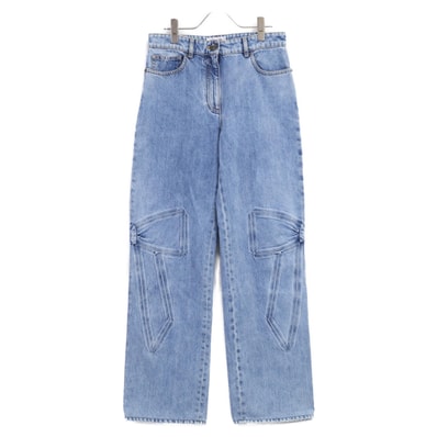 シャネル 【新品同様/国内正規】26SS P80580V73058 リボン デニムパンツ 36