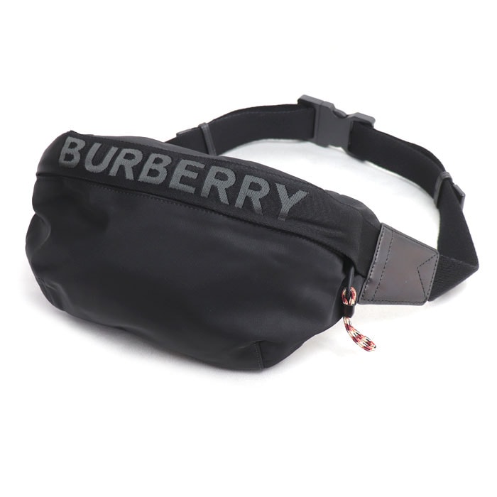BURBERRY バーバリー ロゴディティール ソニー バムバッグ ショルダーバッグ ブラック 8025668 メンズ【中古】