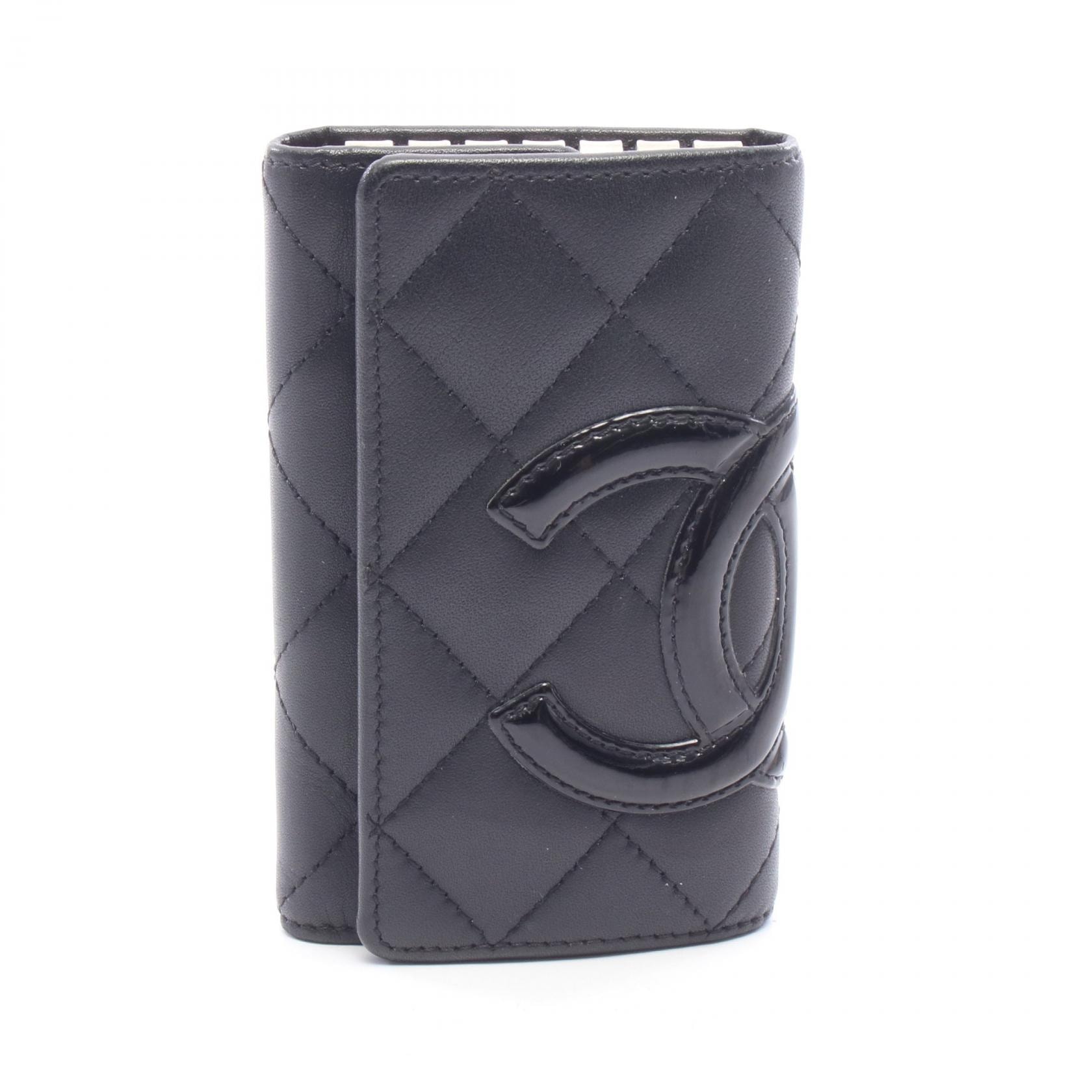 シャネル CHANEL カンボンライン キーケース アクセサリー レザー パテントレザー レディース ブラック系 【中古】