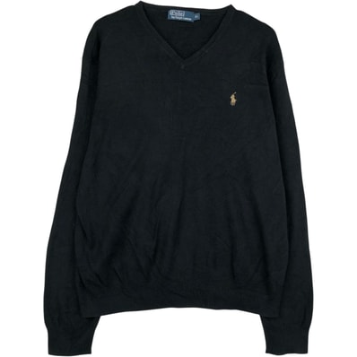 古着 ラルフローレン Ralph Lauren POLO by Ralph Lauren Vネック ピマコットンニットセーター メンズXL相当/eaa645881