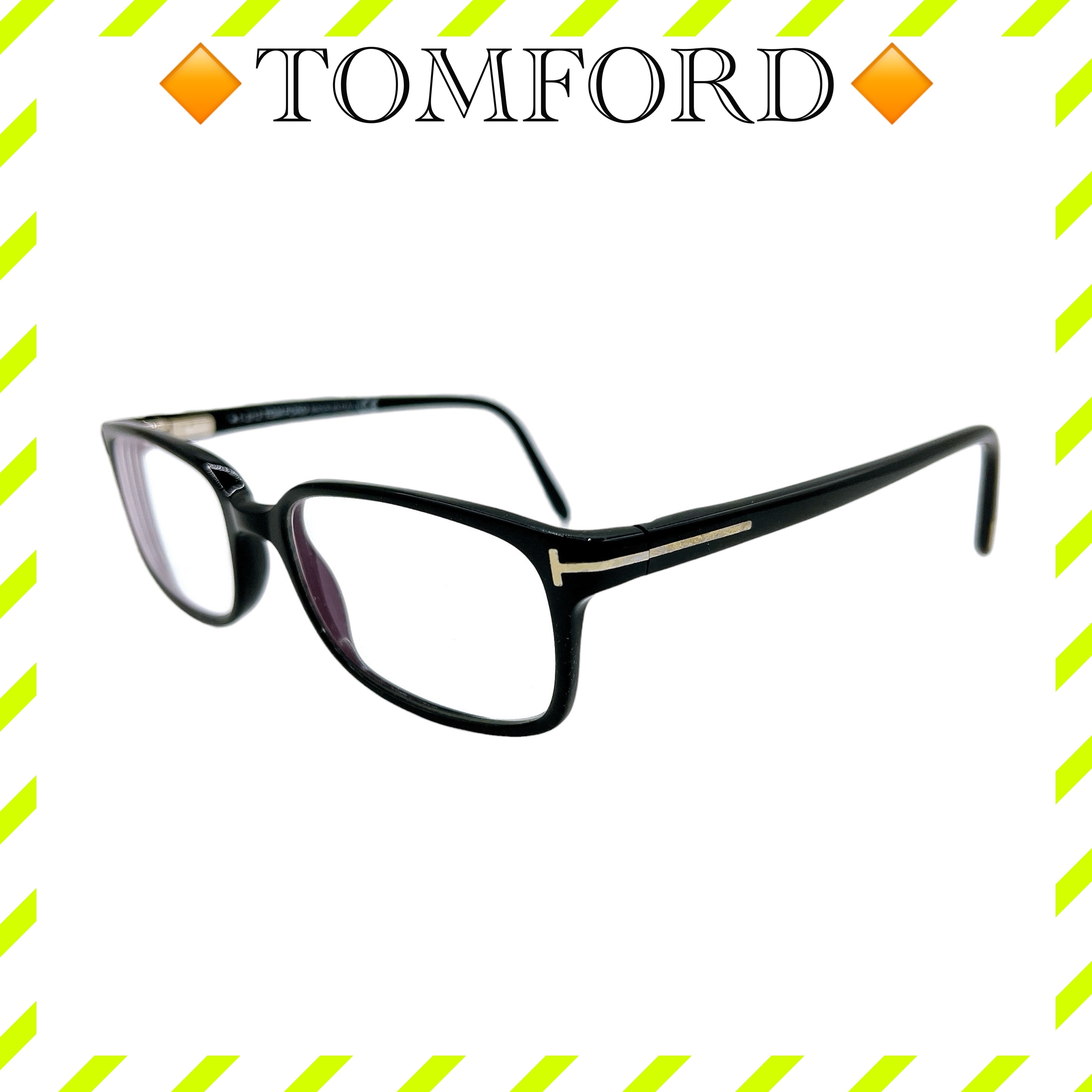 良品 トムフォード TF5209 メガネ 黒 ブラック スクエア ユニセックス