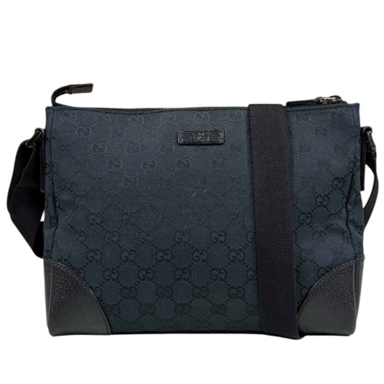 グッチ GGキャンバス ショルダーバッグ GGキャンバス 114273 ブラック レディース GUCCI  中古