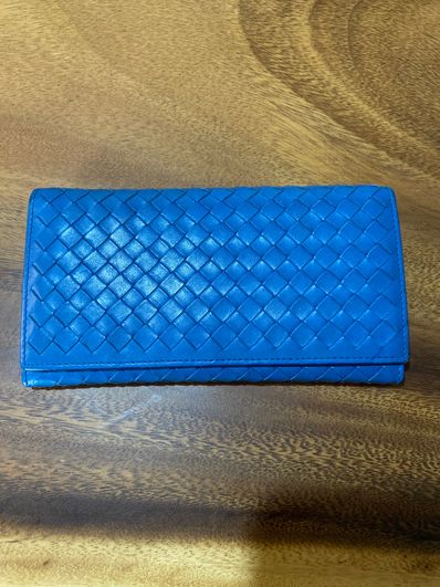 Bottega Veneta Intrecciato Leather Wallet "Blue"