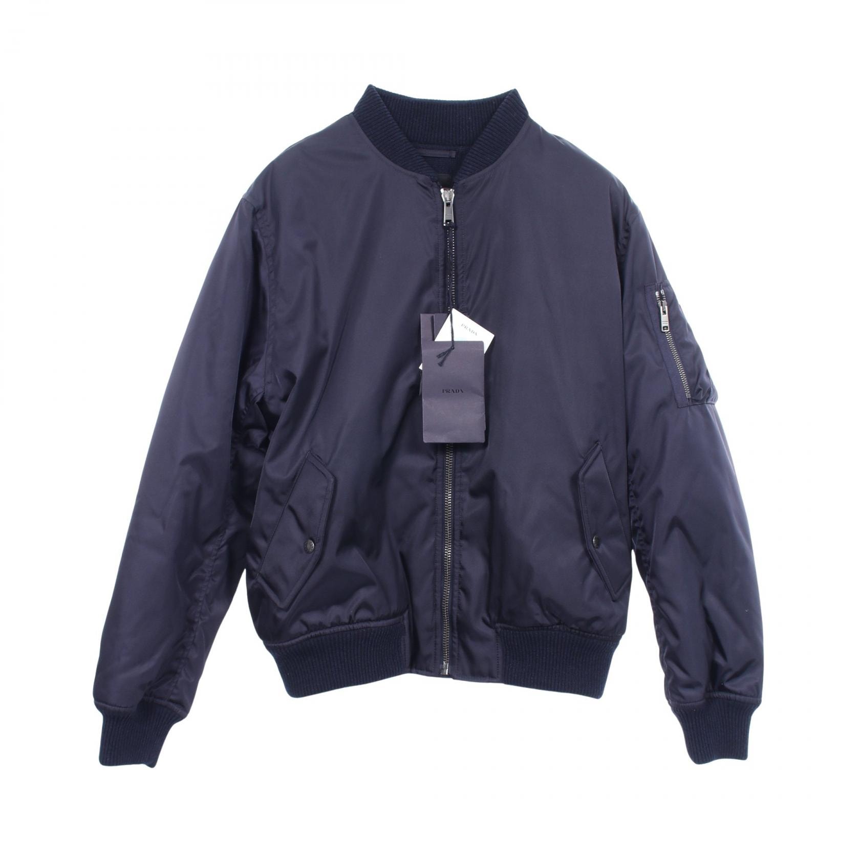 プラダ PRADA 中綿入り ブルゾン ブルゾン 衣料品 アウター ナイロン メンズ ネイビー系 【中古】
