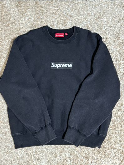 Supreme Washed Box Logo Crewneck "Black"