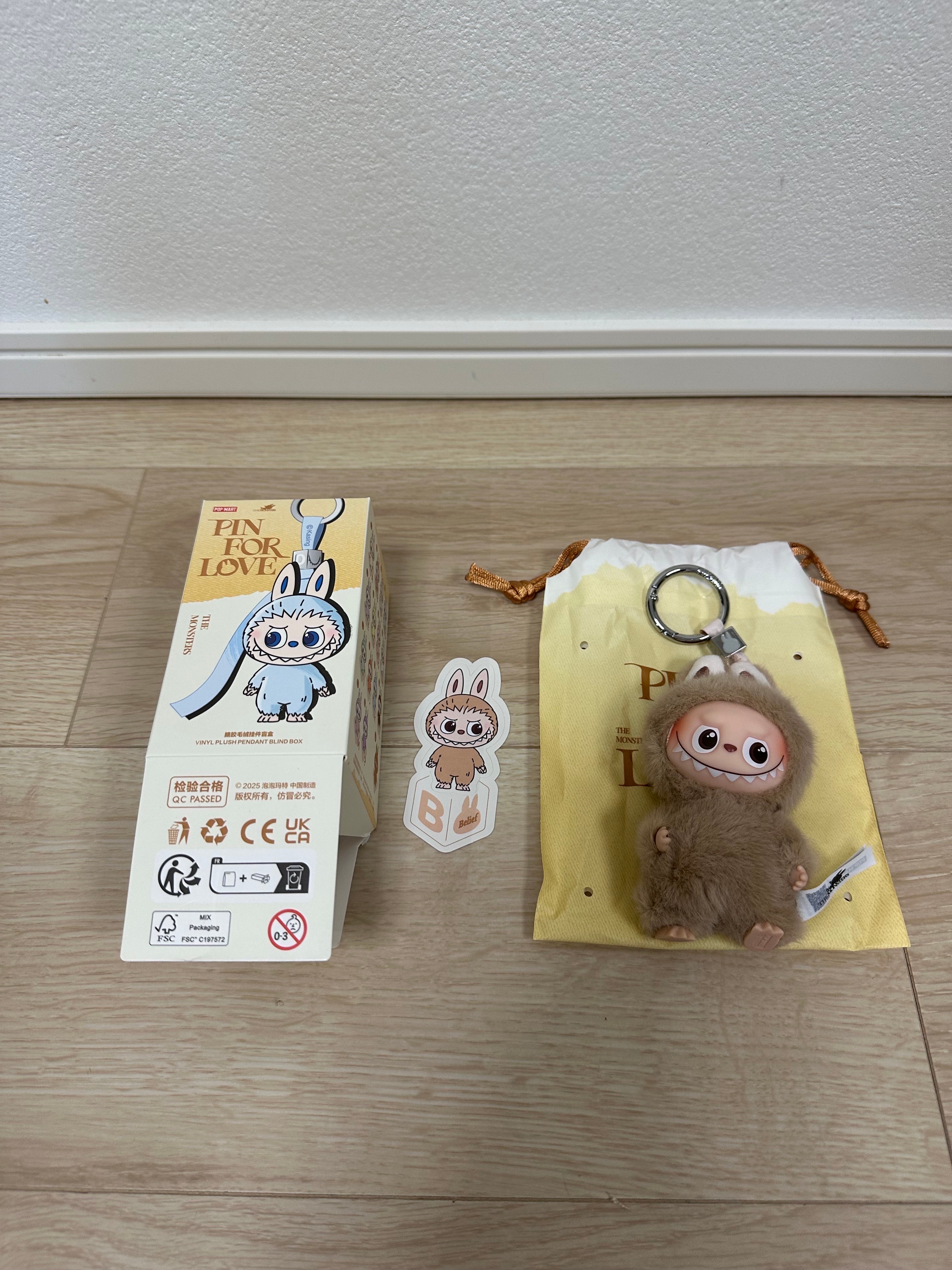 POP MART THE MONSTERS (LABUBU) Pin for Love Series-Vinyl Plush Pendant (A-M) B