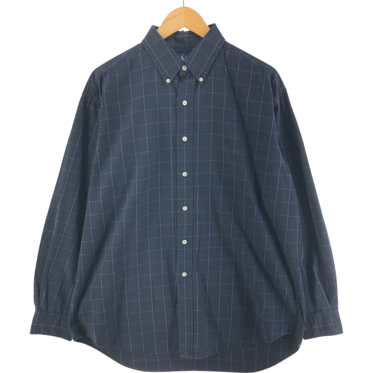 古着 ラルフローレン Ralph Lauren BLAKE 長袖 ボタンダウンチェックシャツ メンズL相当/eaa521363