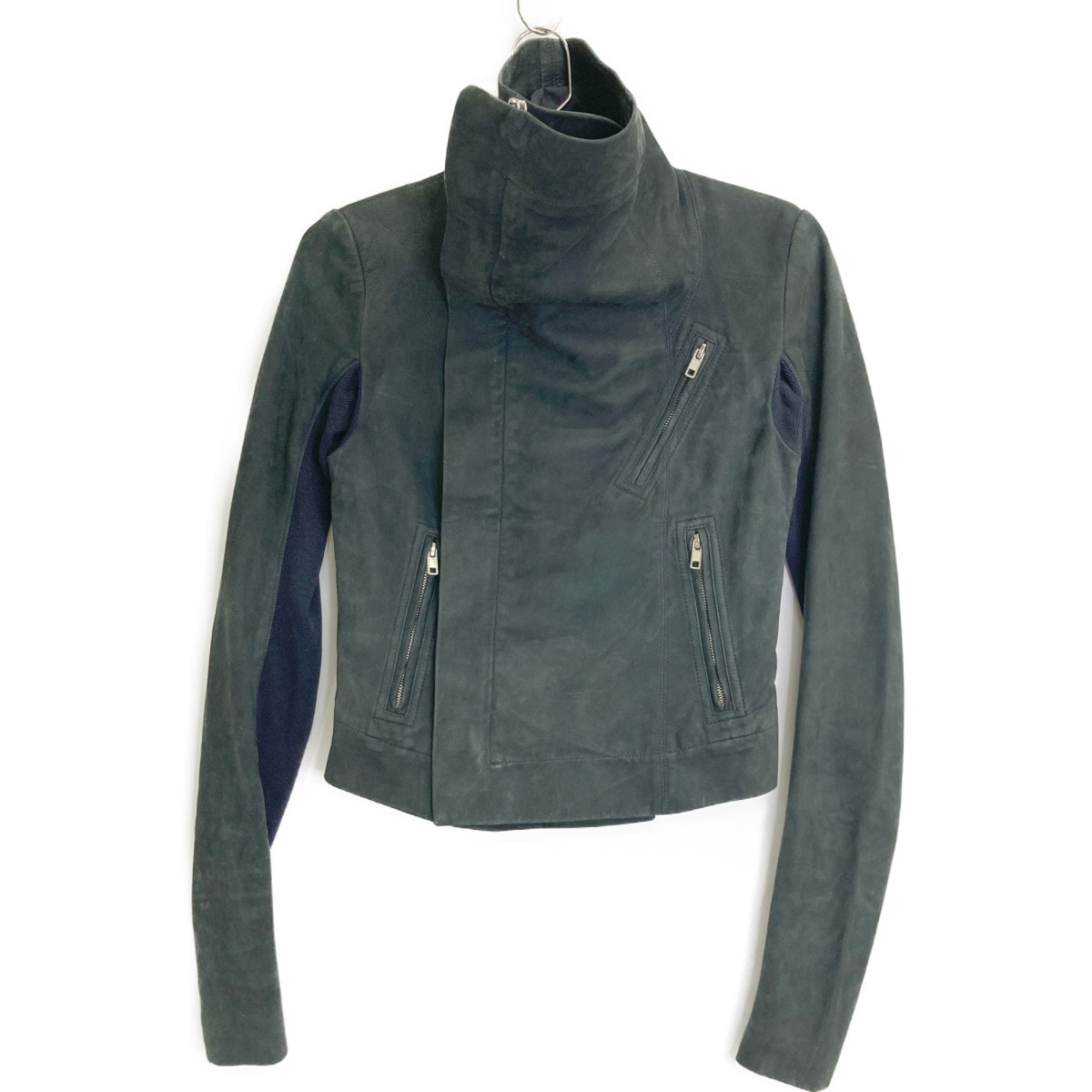 リックオウエンス ﾌﾞﾗｯｸ ﾚｻﾞｰ ﾗｲﾀﾞｰｽｼﾞｬｹｯﾄ 38