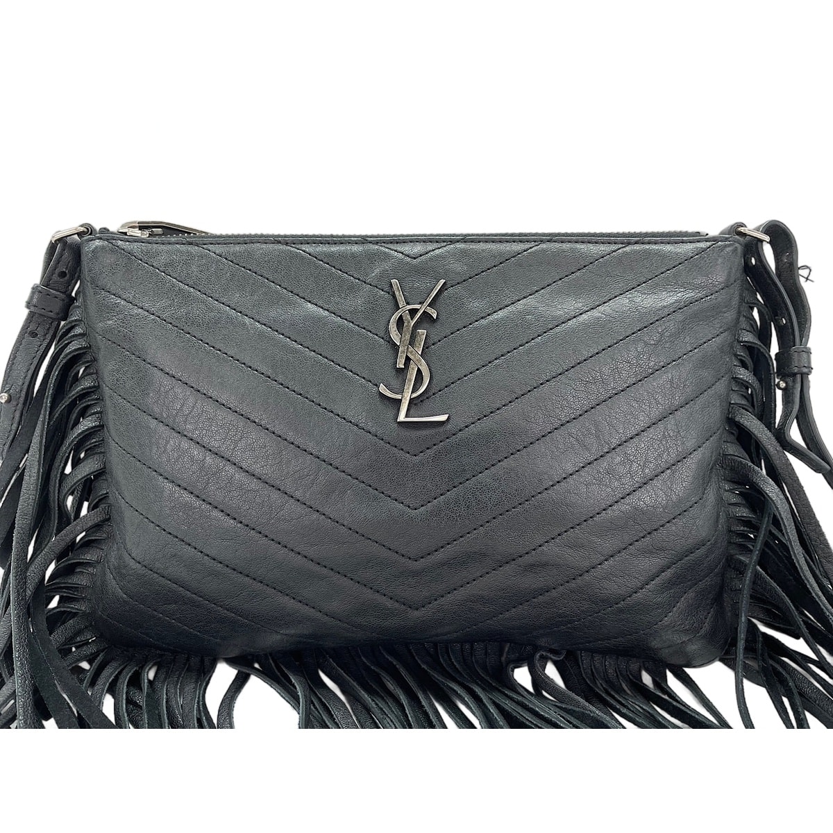 イヴ・サンローラン YSL レザー ショルダーバッグ【中古】