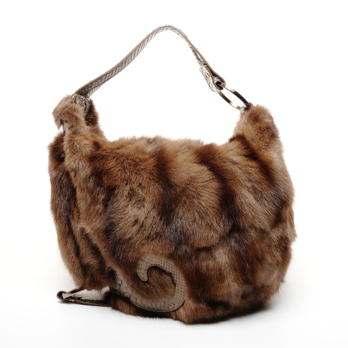 フェンディ FENDI パイソン ファー ショルダーバッグ【中古】