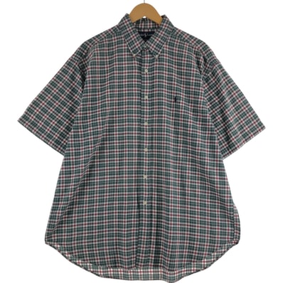 古着 ラルフローレン Ralph Lauren BLAKE 半袖 ボタンダウン チェックシャツ メンズXL相当/eaa560453