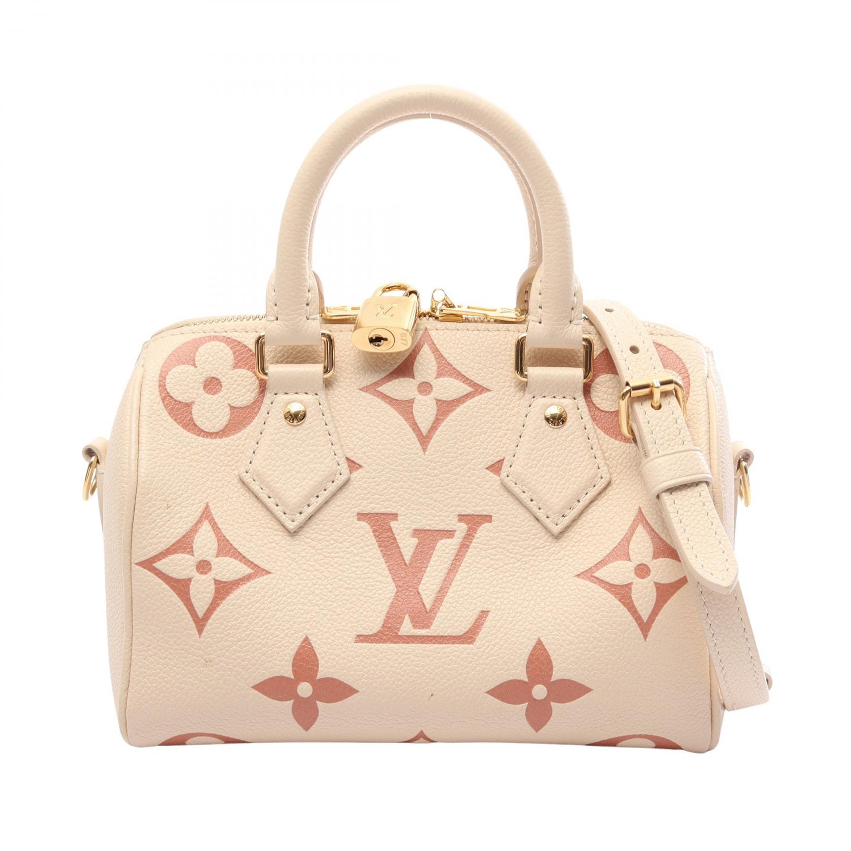 ルイ・ヴィトン LOUIS VUITTON スピーディ バンドリエール20 バイカラー 2WAY ハンドバッグ バッグ レザー モノグラム・アンプラント クレーム レディース アイボリー系 / ピンク系 M46397 【中古】