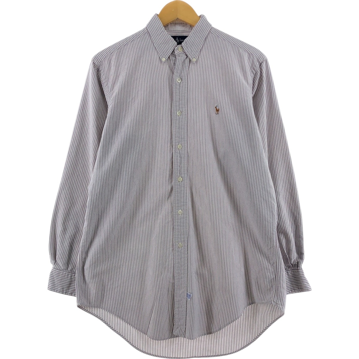 古着 ラルフローレン Ralph Lauren 長袖 ボタンダウンストライプシャツ メンズM相当/eaa521473