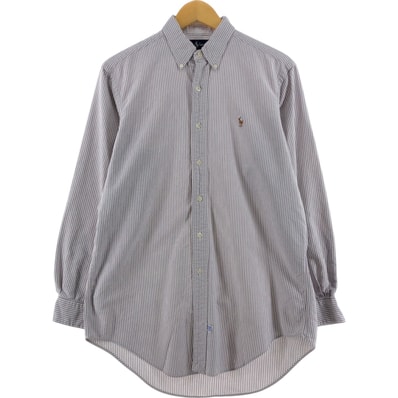 古着 ラルフローレン Ralph Lauren 長袖 ボタンダウンストライプシャツ メンズM相当/eaa521473