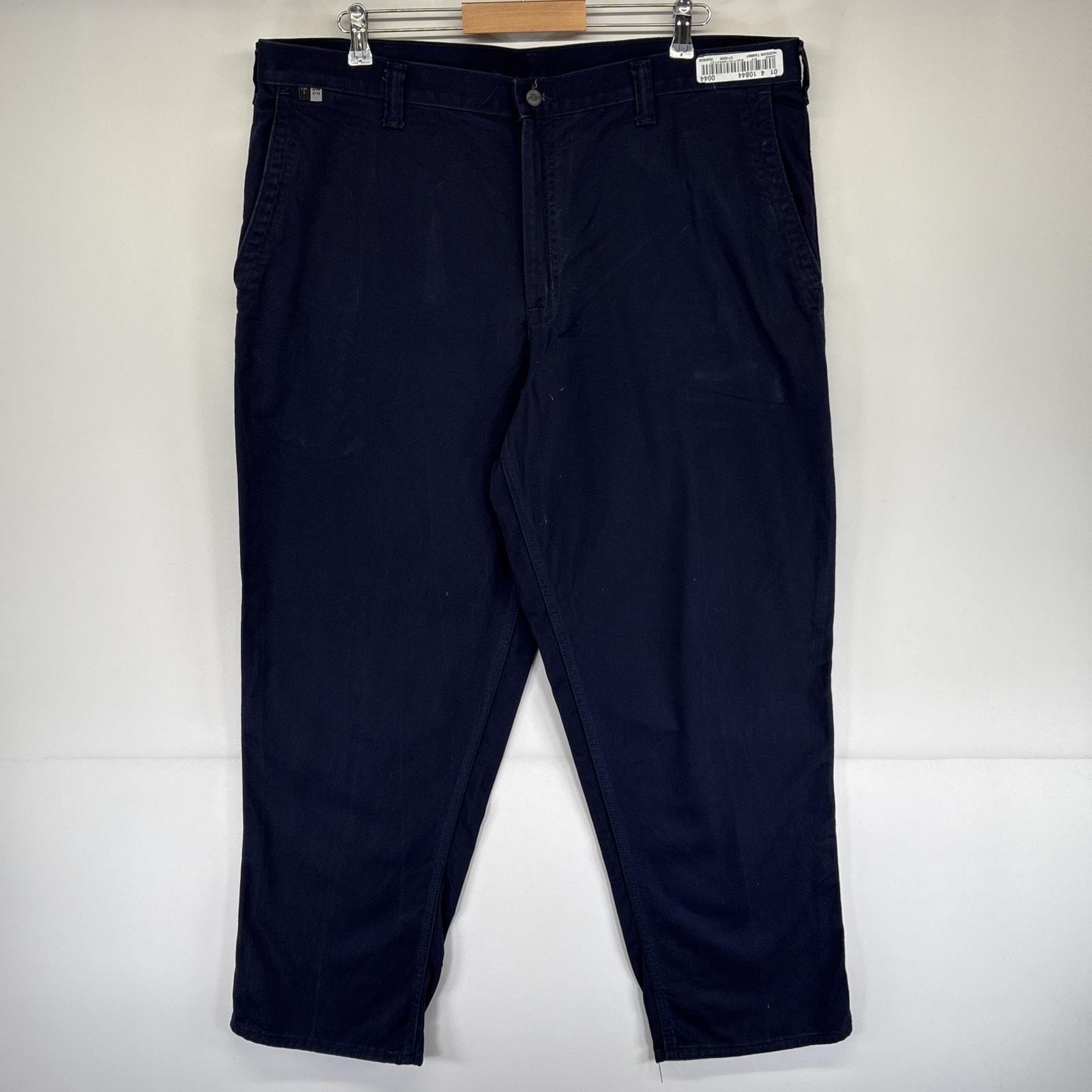 古着 カーハート Carhartt ワークパンツ ワンポイントロゴ チノパン 作業着 ジッパーフライ w40 L30  ネイビー メンズ