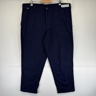 古着 カーハート Carhartt ワークパンツ ワンポイントロゴ チノパン 作業着 ジッパーフライ w40 L30 ネイビー メンズ