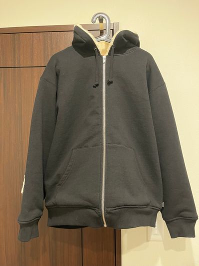 Supreme Faux Fur Lined Zip Up Hooded Sweatshirt "Black"