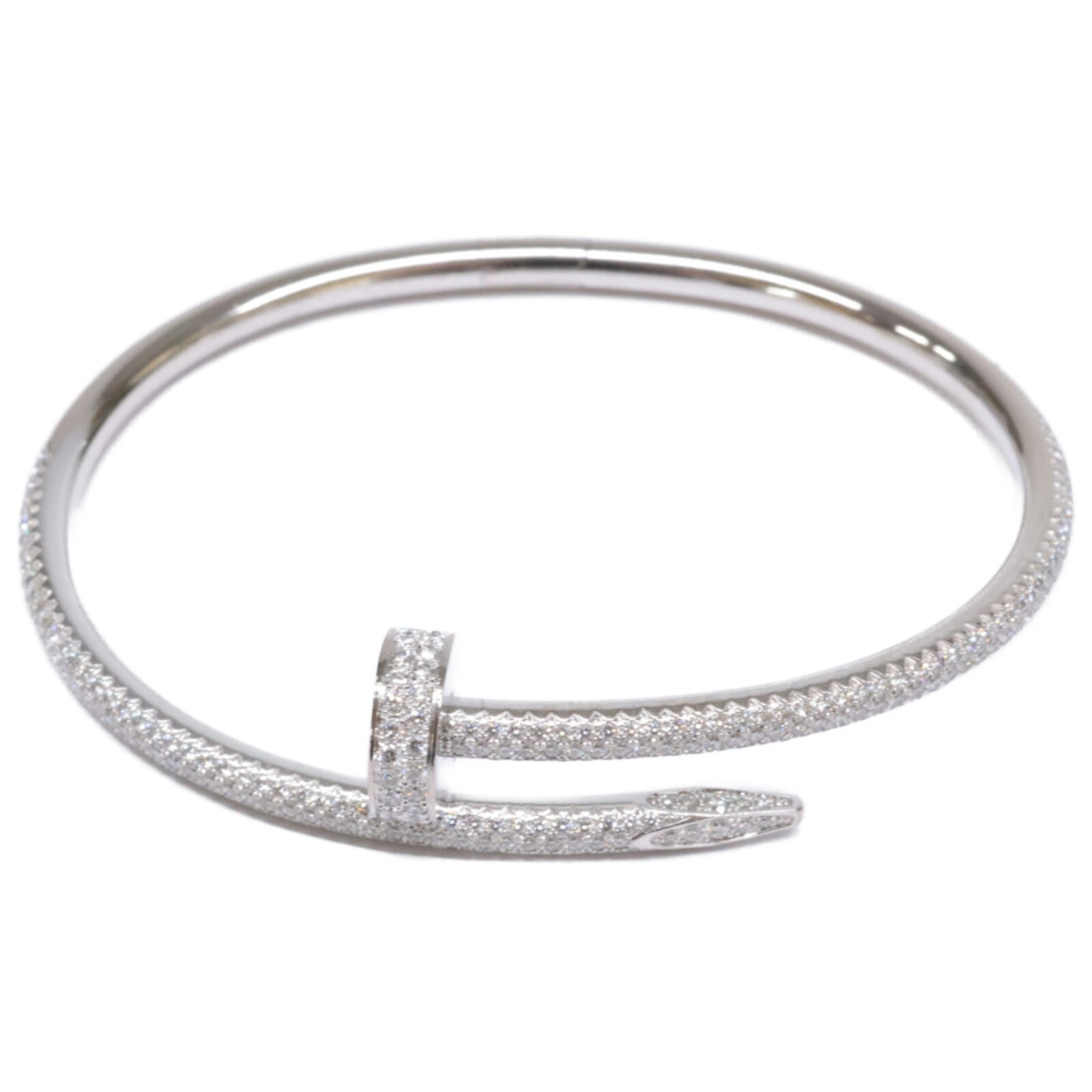 カルティエ 仕上げ済み 750WG ジュストアンクル クラシックモデル フルパヴェダイヤモンド 17