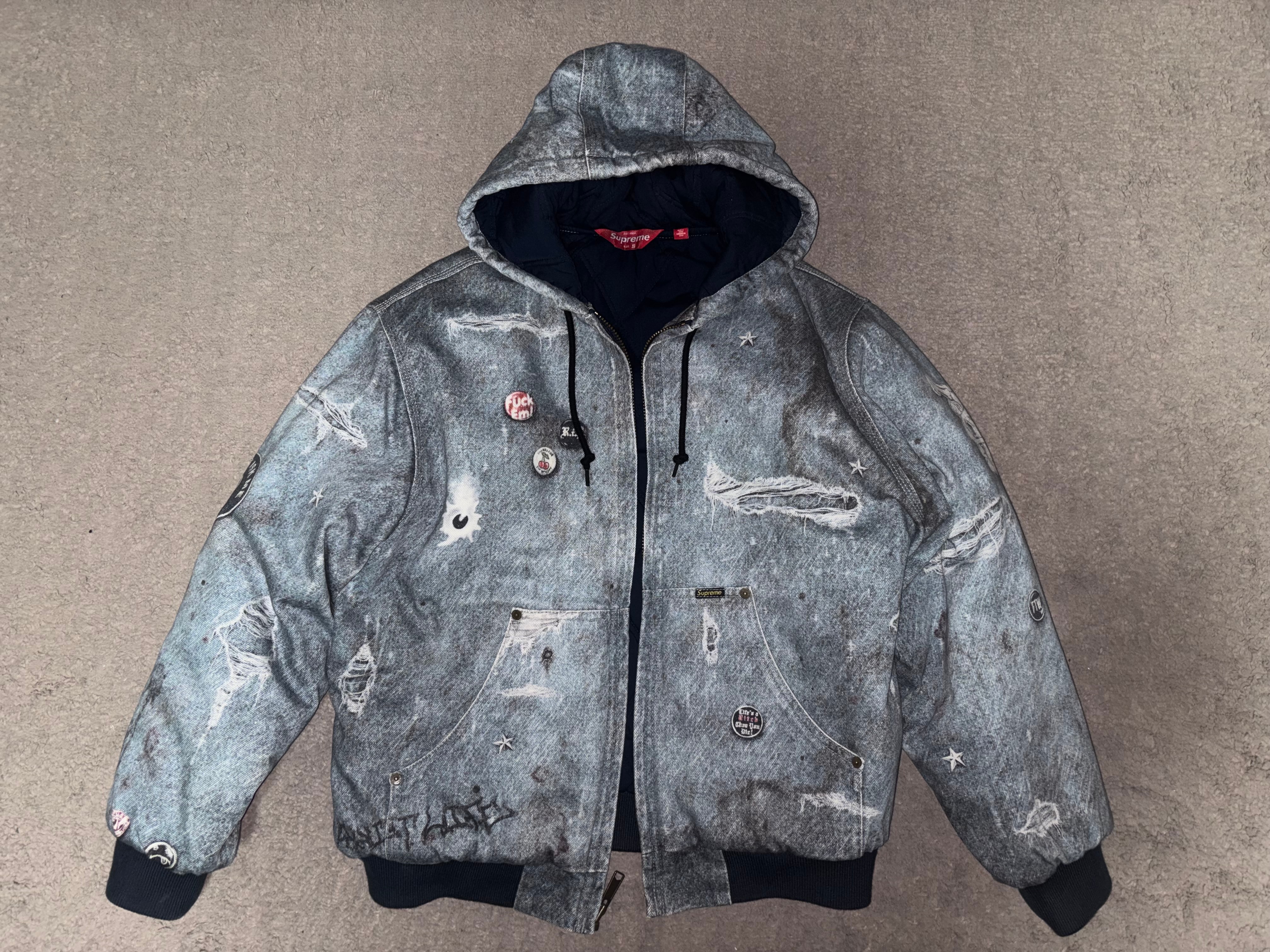 Supreme HJR Trompe Loeil Hooded Work Jacket "Blue"