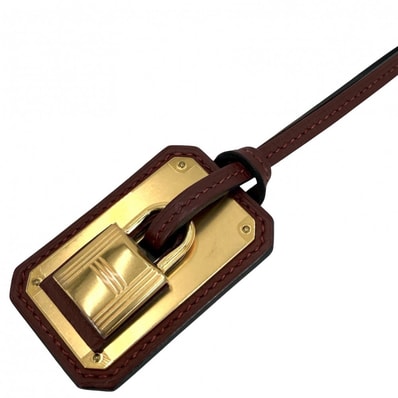 HERMES エルメス ネックレス オーケリーGM ペンダント アクセサリー ロングネックレス レザー Z刻印 ブラウン系 ゴールド金具 レディース 美品 2021年【中古品】