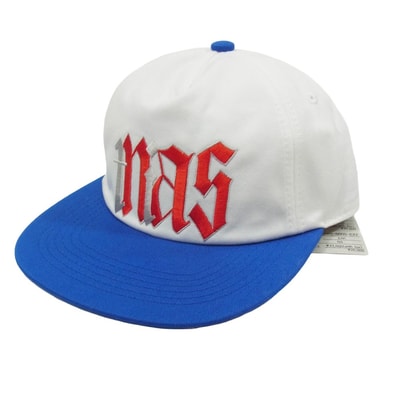 SAINT MICHAEL セントマイケル キャップ 25AW SM-HR1-0000-C22 × NAS CAP ロゴ刺繍 バイカラー キャップ 帽子 ホワイト系 OS【新古品】【未使用】【中古】