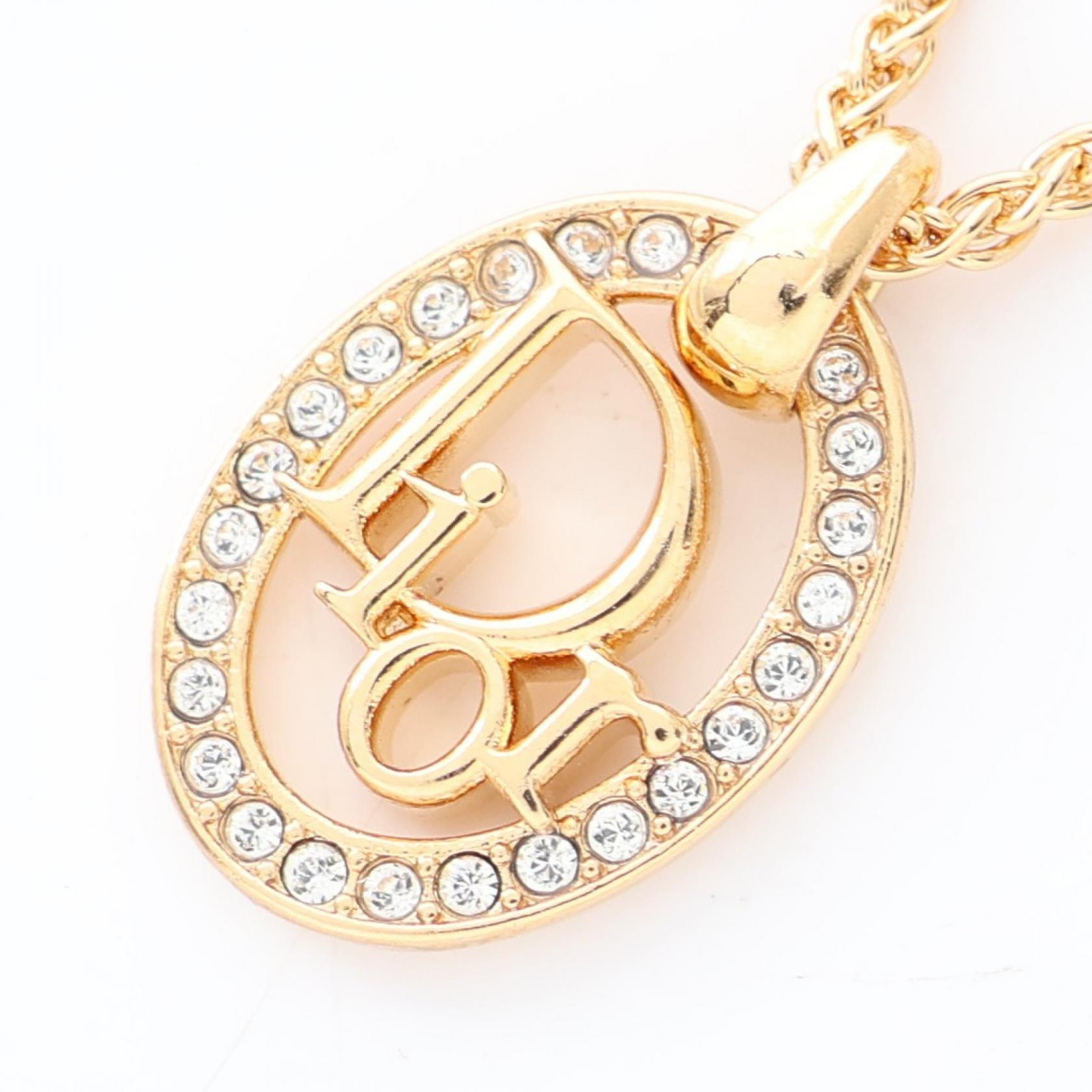 ディオール Dior Dior Oblique ネックレス ジュエリー GP(ゴールドメッキ) ラインストーン レディース ゴールド系 / クリア系 N4059WOMCY319 【新品】